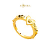 MASDORA 916 Gold Ring Rings Cincin Emas ~ HG Golden Flappy Hearts (EMAS 916/22K)