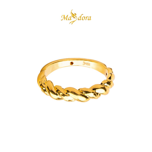 MASDORA 916 Gold Ring Rings Cincin Emas ~ HG Golden Twisted Leech (EMAS 916/22K)