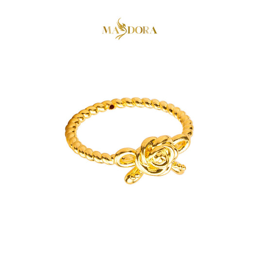 MASDORA 916 Gold Ring Rings Cincin Emas ~ HG Golden Single Rose Rope (EMAS 916/22K)