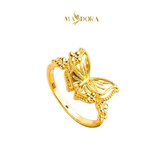 MASDORA 916 Gold Ring Rings Cincin Emas ~ HG Golden Chummed Butterfly (EMAS 916/22K)