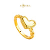 MASDORA 916 Gold Ring Rings Cincin Emas ~ HG Golden Slanted Heart (EMAS 916/22K)