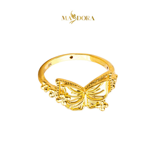 MASDORA 916 Gold Ring Rings Cincin Emas ~ HG Golden Chummed Butterfly (EMAS 916/22K)