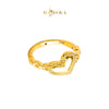 MASDORA 916 Gold Ring Rings Cincin Emas ~ HG Golden Slanted Heart (EMAS 916/22K)