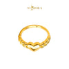 MASDORA 916 Gold Ring Rings Cincin Emas ~ HG High Polished Heart Chain (EMAS 916/22K)