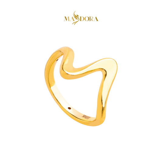 MASDORA 916 Gold Ring Rings Cincin Emas ~ HG Golden Symmetry Sway (EMAS 916/22K)