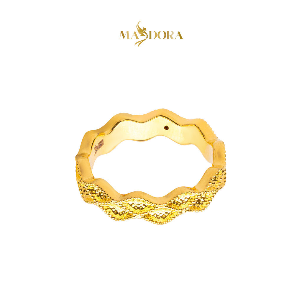MASDORA 916 Gold Ring Rings Cincin Emas ~ HG Golden Double Ruffle (EMAS 916/22K)