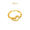 MASDORA 916 Gold Ring Rings Cincin Emas ~ HG Golden Slanted Heart (EMAS 916/22K)
