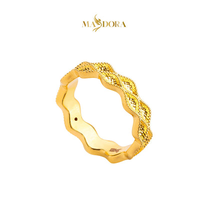 MASDORA 916 Gold Ring Rings Cincin Emas ~ HG Golden Double Ruffle (EMAS 916/22K)