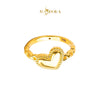 MASDORA 916 Gold Ring Rings Cincin Emas ~ HG Golden Slanted Heart (EMAS 916/22K)