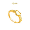 MASDORA 916 Gold Ring Rings Cincin Emas ~ HG High Polished Heart Chain (EMAS 916/22K)