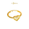 MASDORA 916 Gold Ring Rings Cincin Emas ~ HG Golden Sunken Love Cutting (EMAS 916/22K)