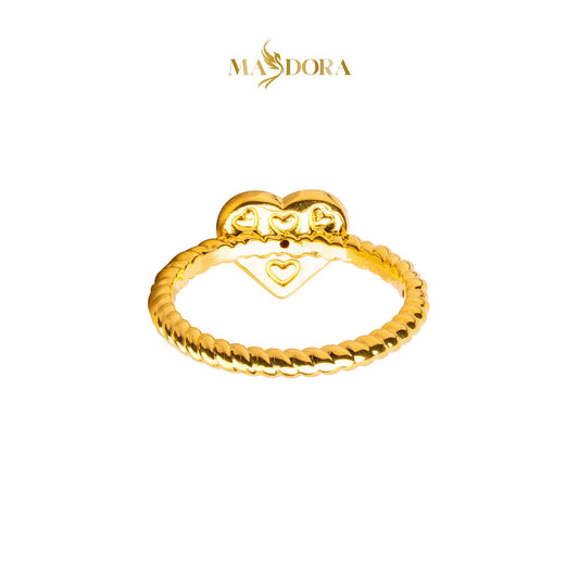 MASDORA 916 Gold Ring Rings Cincin Emas ~ HG Golden Sunken Love Cutting (EMAS 916/22K)