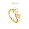 MASDORA 916 Gold Ring Rings Cincin Emas ~ HG Duotone Bubbly Double Daisy (EMAS 916/22K)