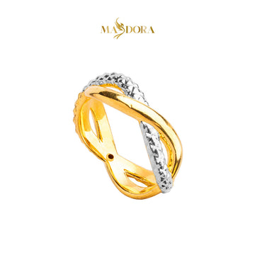 MASDORA 916 Gold Ring Rings Cincin Emas ~ HG Duotone Bubbly Twist (EMAS 916/22K)