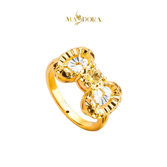 MASDORA 916 Gold Ring Rings Cincin Emas ~ HG Duotone Shiny Cutting Bow (EMAS 916/22K)