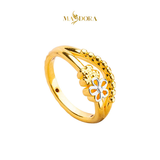 MASDORA 916 Gold Ring Rings Cincin Emas ~ HG Duotone Aromatic Flower (EMAS 916/22K)