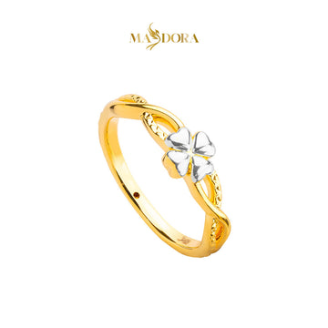 MASDORA 916 Gold Ring Rings Cincin Emas ~ HG Duotone Clover Twist (EMAS 916/22K)