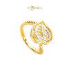 MASDORA 916 Gold Ring Rings Cincin Emas ~ HG Duotone Enormous Leaf (EMAS 916/22K)