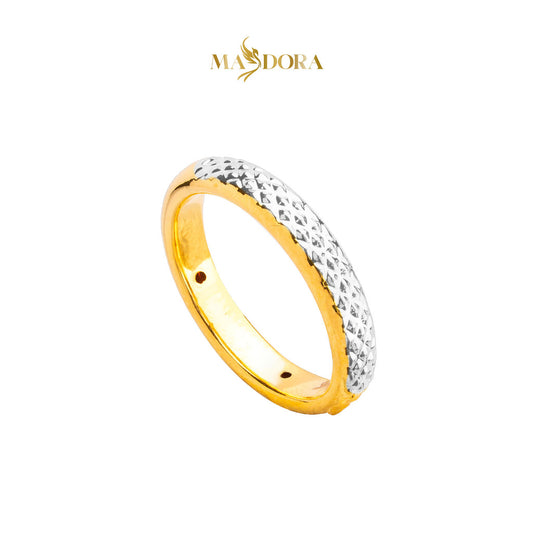 MASDORA 916 Gold Ring Rings Cincin Emas ~ HG Duotone Half Cutting Band (EMAS 916/22K)