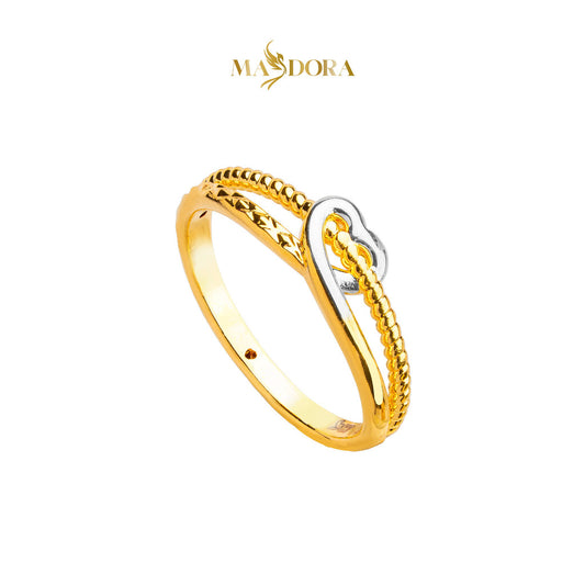 MASDORA 916 Gold Ring Rings Cincin Emas ~ HG Duotone Sincero Pretzel (EMAS 916/22K)