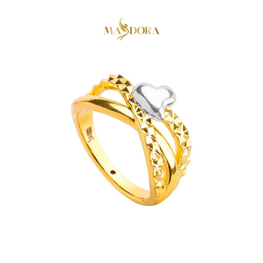 MASDORA 916 Gold Ring Rings Cincin Emas ~ HG Duotone Myriad Heart (EMAS 916/22K)
