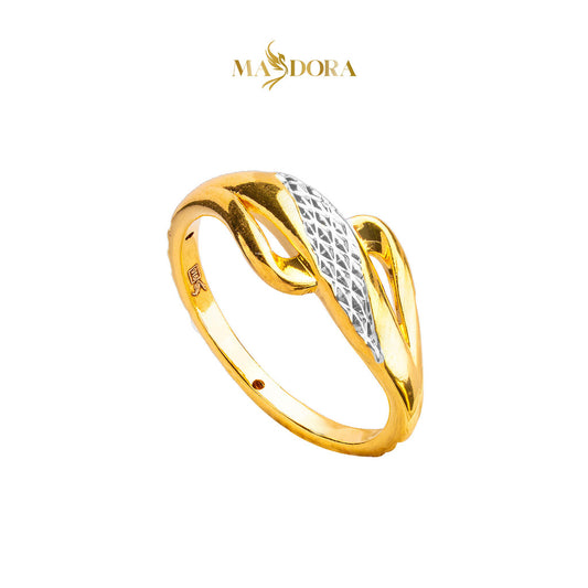 MASDORA 916 Gold Ring Rings Cincin Emas ~ HG Duotone Mini Split Cutting (EMAS 916/22K)