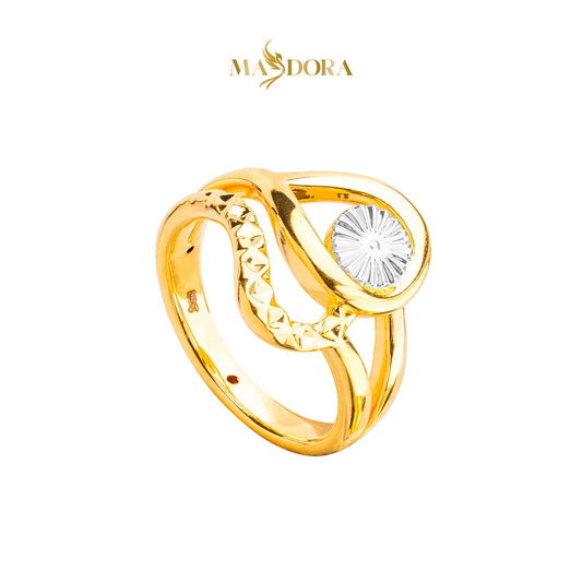 MASDORA 916 Gold Ring Rings Cincin Emas ~ HG Duotone Enormous Calendula (EMAS 916/22K)