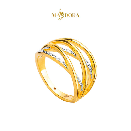 MASDORA 916 Gold Ring Rings Cincin Emas ~ HG Duotone Enormous Infinity Fringe (EMAS 916/22K)