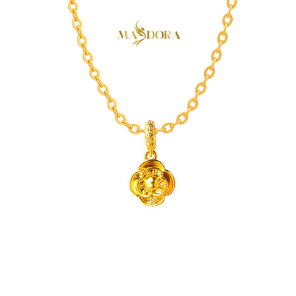 MASDORA 916 Gold Pendant Loket Emas ~ HG Golden CC Rose  (EMAS 916/22K)