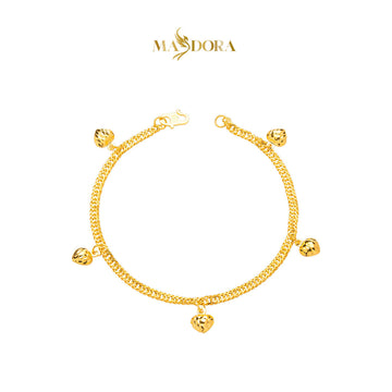MASDORA 916 Gold Bracelet Rantai Tangan Emas ~ Mini Lipan Licin (5L) (EMAS 916/22K)