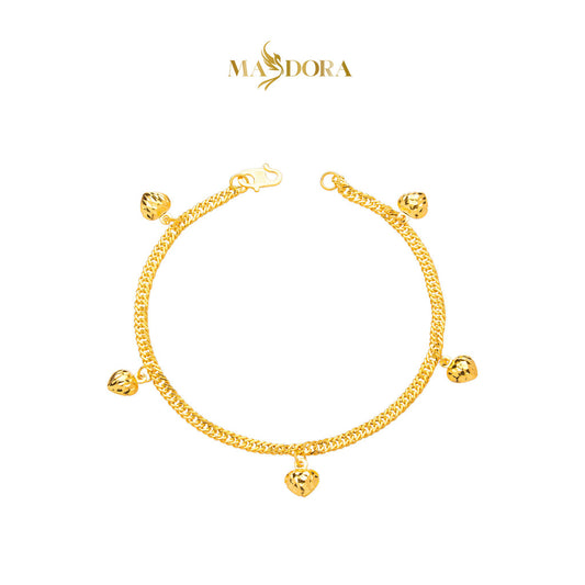 MASDORA 916 Gold Bracelet Rantai Tangan Emas ~ Mini Lipan Licin (5L) (EMAS 916/22K)