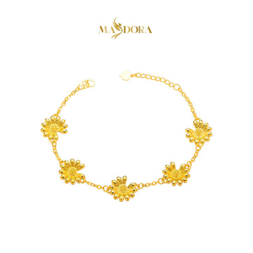 MASDORA 916 Gold Bracelet Rantai Tangan Emas ~ HG Enormous Quintuple Daisy (EMAS 916/22K)