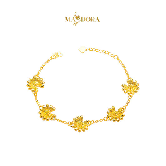 MASDORA 916 Gold Bracelet Rantai Tangan Emas ~ HG Enormous Quintuple Daisy (EMAS 916/22K)