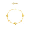 MASDORA 916 Gold Bracelet Rantai Tangan Emas ~ HG Golden Mini Wave Love Frame (EMAS 916/22K)
