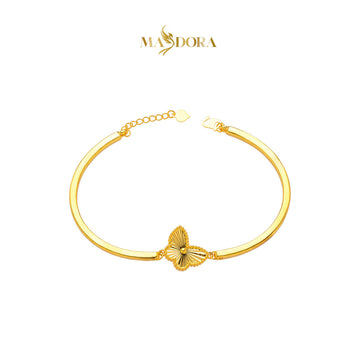 MASDORA 916 Gold Bracelet Rantai Tangan Emas ~ HG Golden Gold Butterfly Open Bangle (EMAS 916/22K)