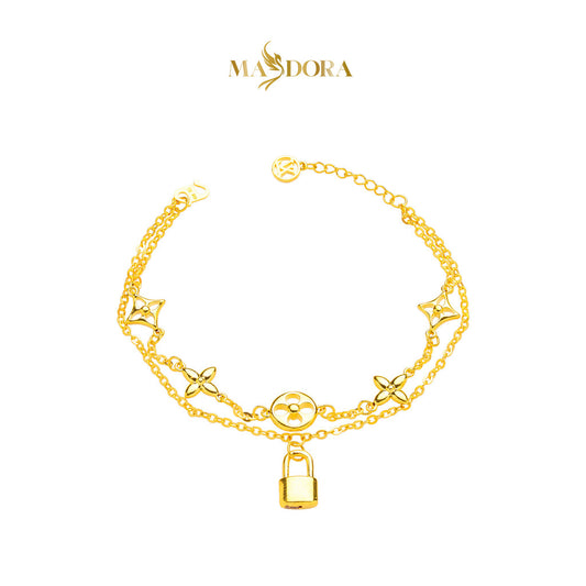MASDORA 916 Gold Bracelet Rantai Tangan Emas ~ HG Golden Double Louisa (EMAS 916/22K)