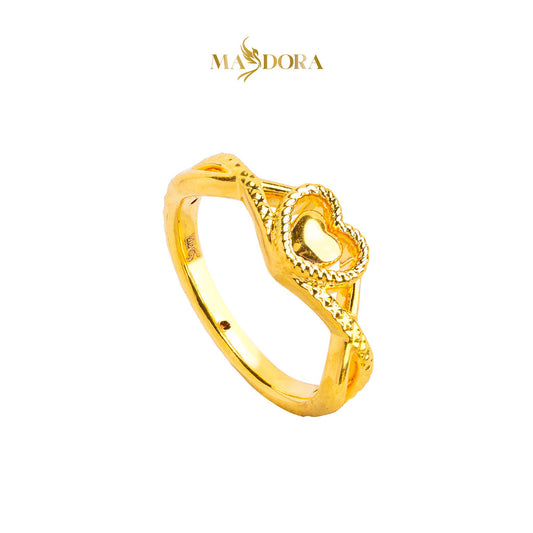 MASDORA 916 Gold Ring Rings Cincin Emas ~ HG Heart On Heart (EMAS 916/22K)