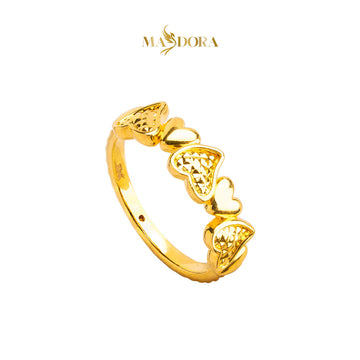 MASDORA 916 Gold Ring Rings Cincin Emas ~ HG Golden Half Interlaced (EMAS 916/22K)