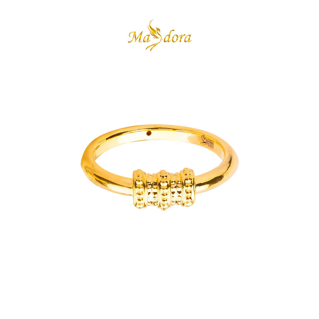 MASDORA 916 Gold Ring Rings Cincin Emas ~ HG Golden Half Tube (EMAS 916/22K)