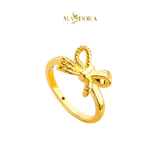 MASDORA 916 Gold Ring Rings Cincin Emas ~ HG Golden Laced Bow (EMAS 916/22K)