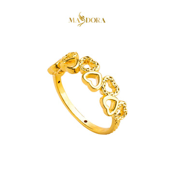 MASDORA 916 Gold Ring Rings Cincin Emas ~ HG Golden Sincero Interlaced (EMAS 916/22K)