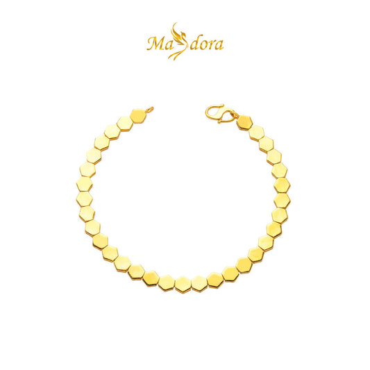 MASDORA 916 Gold Bracelet Rantai Tangan Emas ~ Plain Bee My Love (EMAS 916/22K)