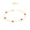 MASDORA 916 Gold Bracelet Rantai Tangan Emas ~ Clover Polo Chain Flower - S (EMAS 916/22K)