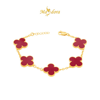 MASDORA 916 Gold Bracelet Rantai Tangan Emas ~ Clover Polo Chain - XL (EMAS 916/22K)