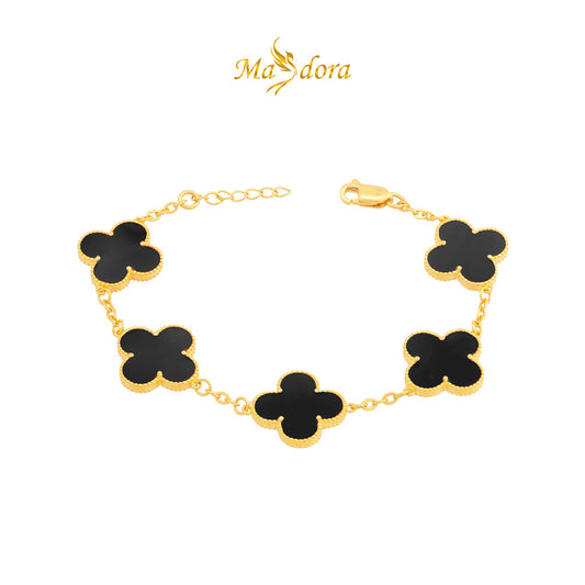 MASDORA 916 Gold Bracelet Rantai Tangan Emas ~ Clover Polo Chain - XL (EMAS 916/22K)