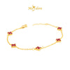 MASDORA 916 Gold Bracelet Rantai Tangan Emas ~ Clover Polo Chain Flower - S (EMAS 916/22K)