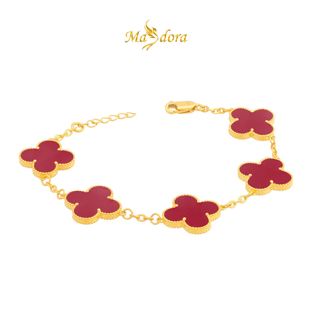 MASDORA 916 Gold Bracelet Rantai Tangan Emas ~ Clover Polo Chain - XL (EMAS 916/22K)