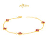 MASDORA 916 Gold Bracelet Rantai Tangan Emas ~ Clover Polo Chain Flower - S (EMAS 916/22K)