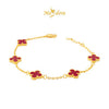 MASDORA 916 Gold Bracelet Rantai Tangan Emas ~ Clover - M (EMAS 916/22K)
