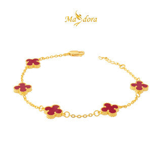 MASDORA 916 Gold Bracelet Rantai Tangan Emas ~ Clover - M (EMAS 916/22K)